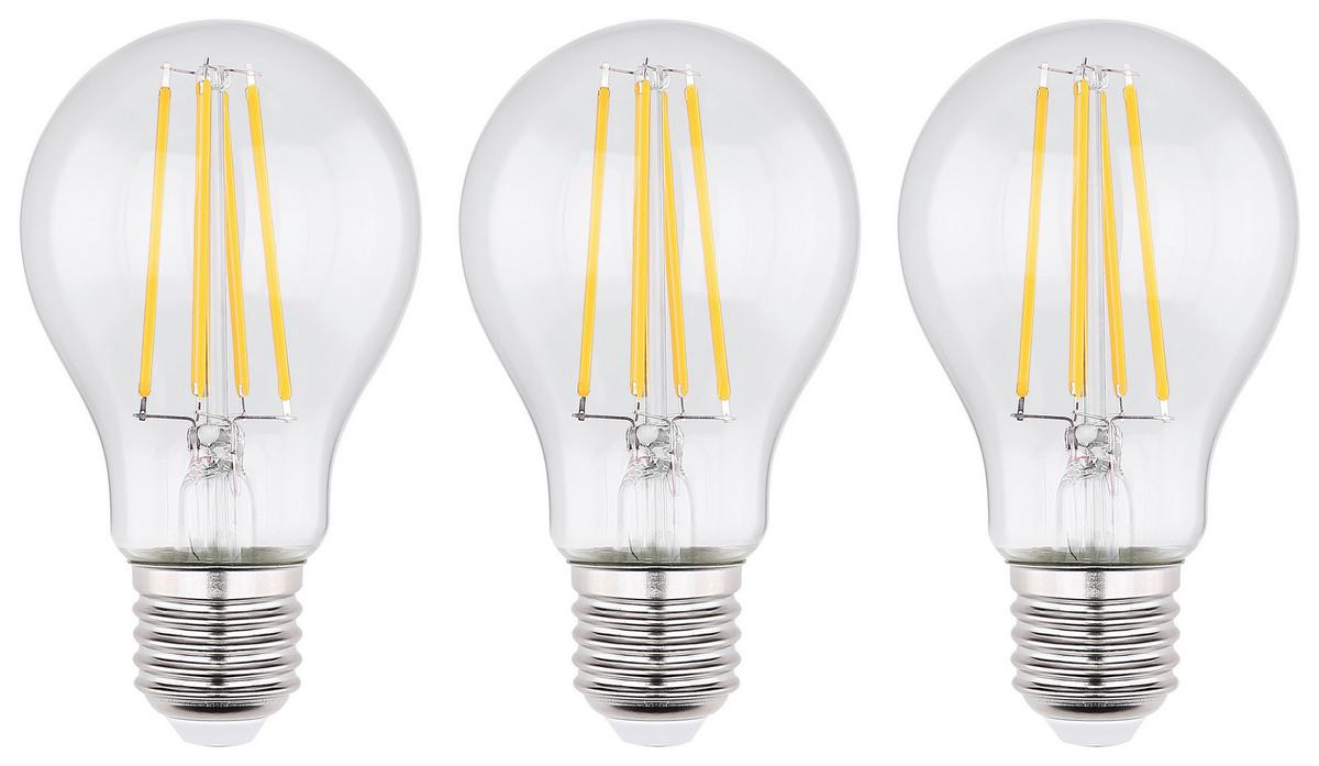 Led-sijalka 10582-3c, E27, 7 W, Hladno Bela - barve aluminija/prozorno, kovina/steklo (6/10,6cm) - Mömax