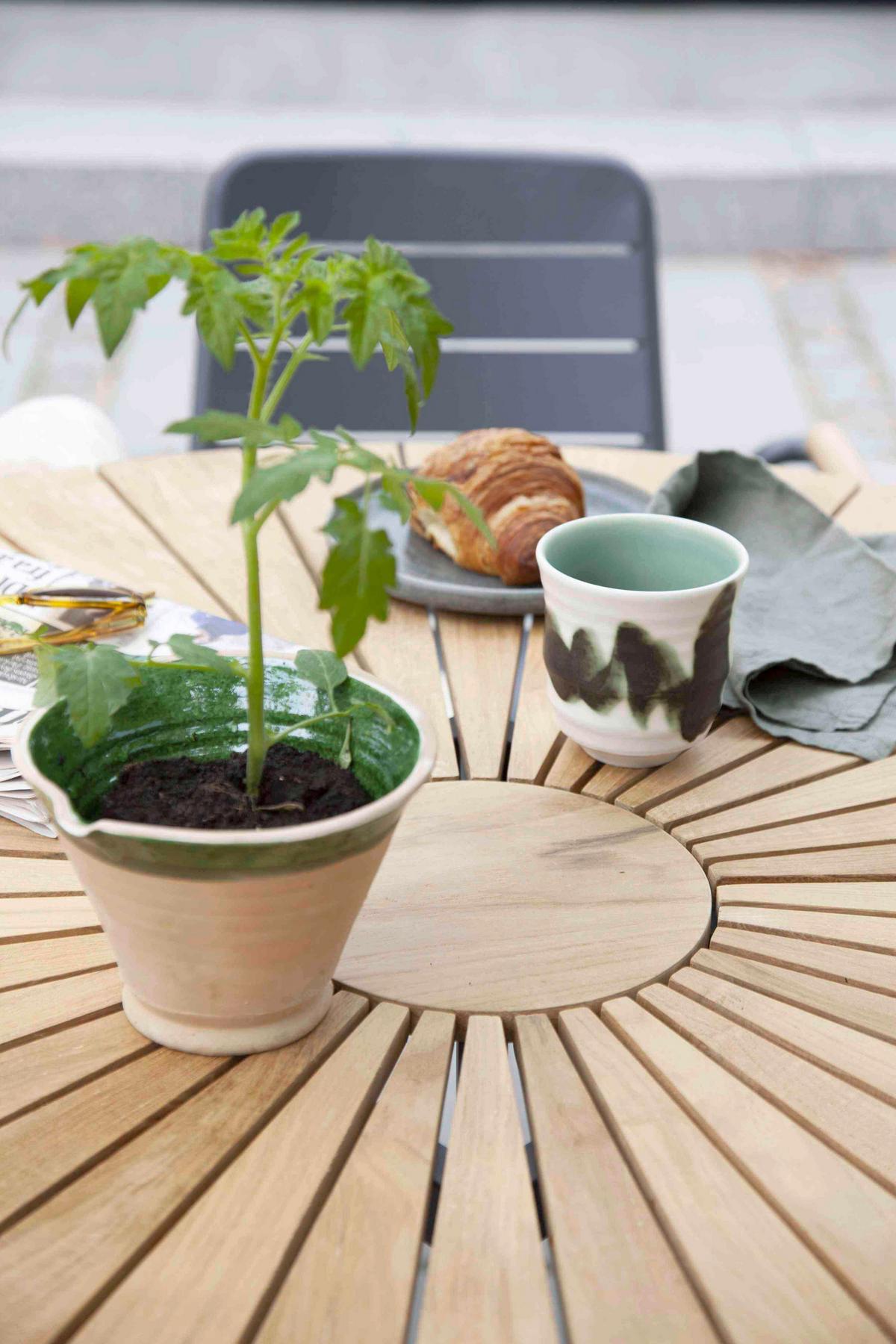 Gartentisch Ellen Anthrazit/Teak - Anthrazit/Teakfarben, KONVENTIONELL, Holz/Metall (110/110/74cm) - Gardenson
