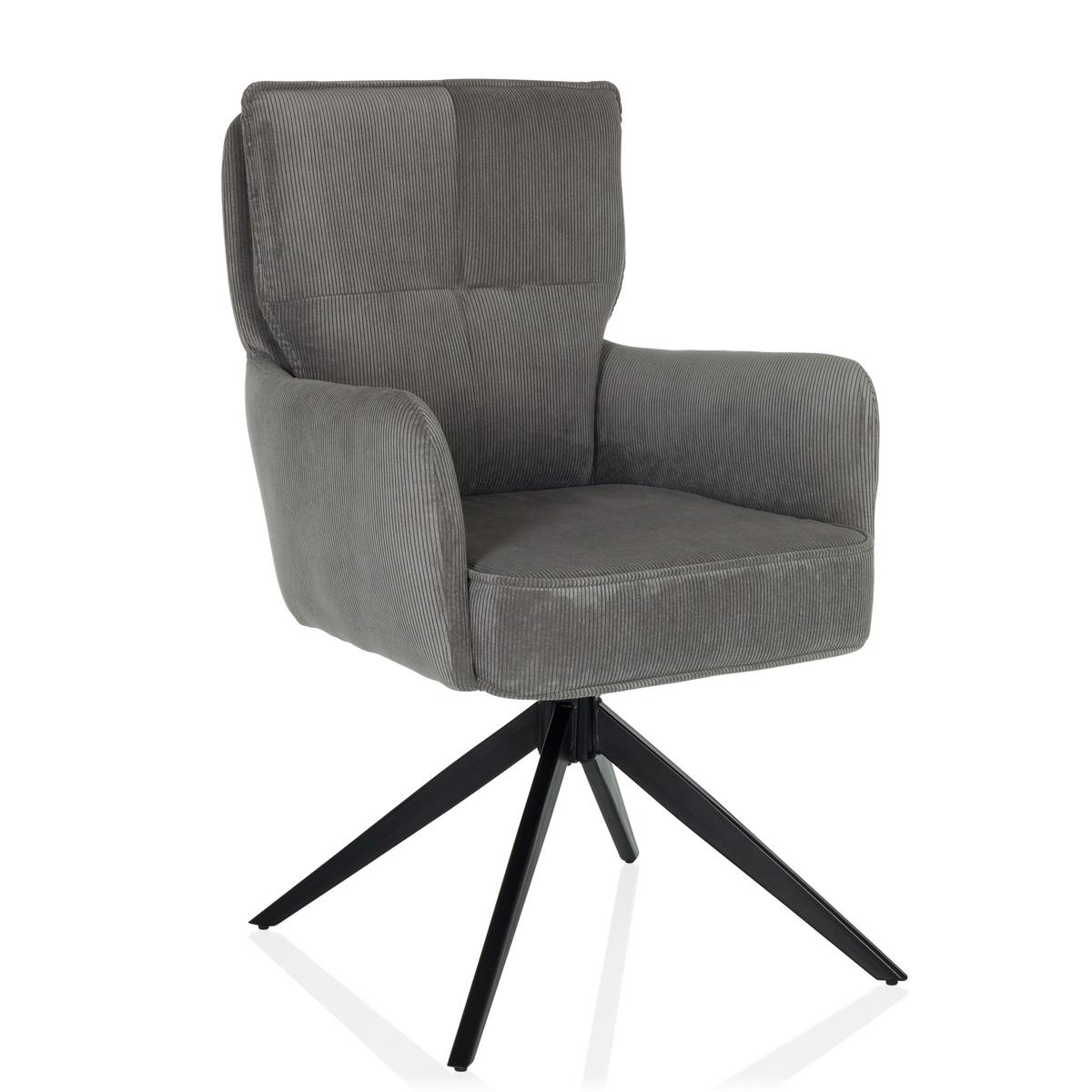 Naslanjač Tarugo, Siva - siva/črna, Moderno, kovina/tekstil (58/94/60cm) - MID.YOU