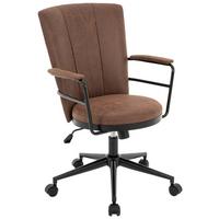 KRZESŁO OBROTOWE KONNY - czarny/brązowy, Design, tworzywo sztuczne/metal (64/89,5-97,5/64cm) - Carryhome