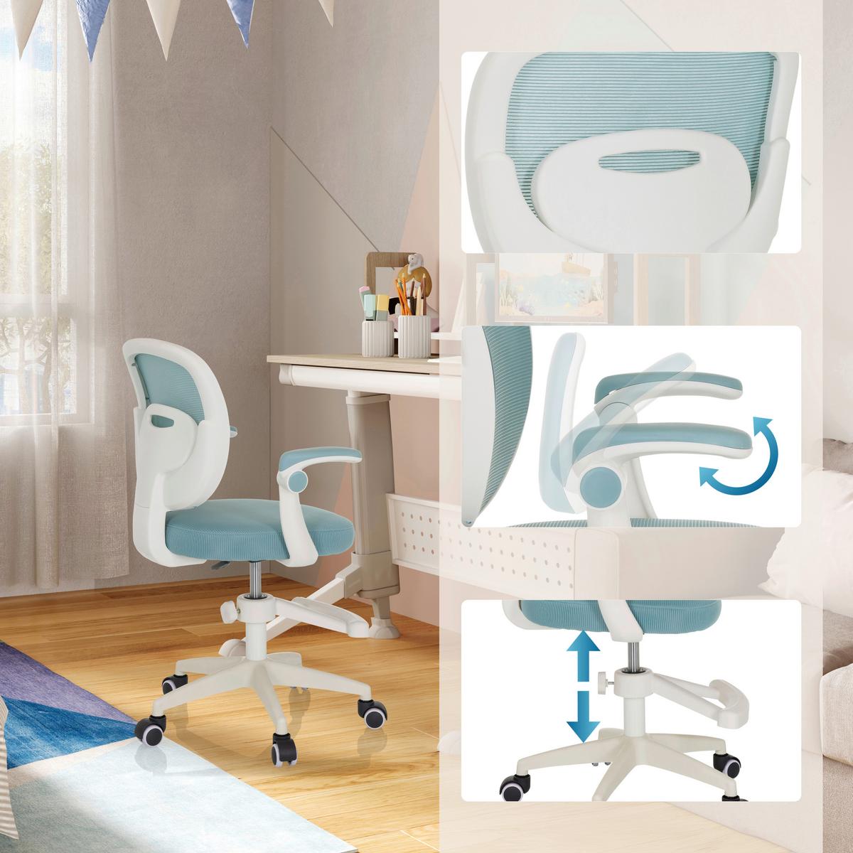 Mladisnki Vrtljivi Stol Kiddy Smart, Modra - bela, Moderno, umetna masa/tekstil (61/84-97/55cm) - MID.YOU