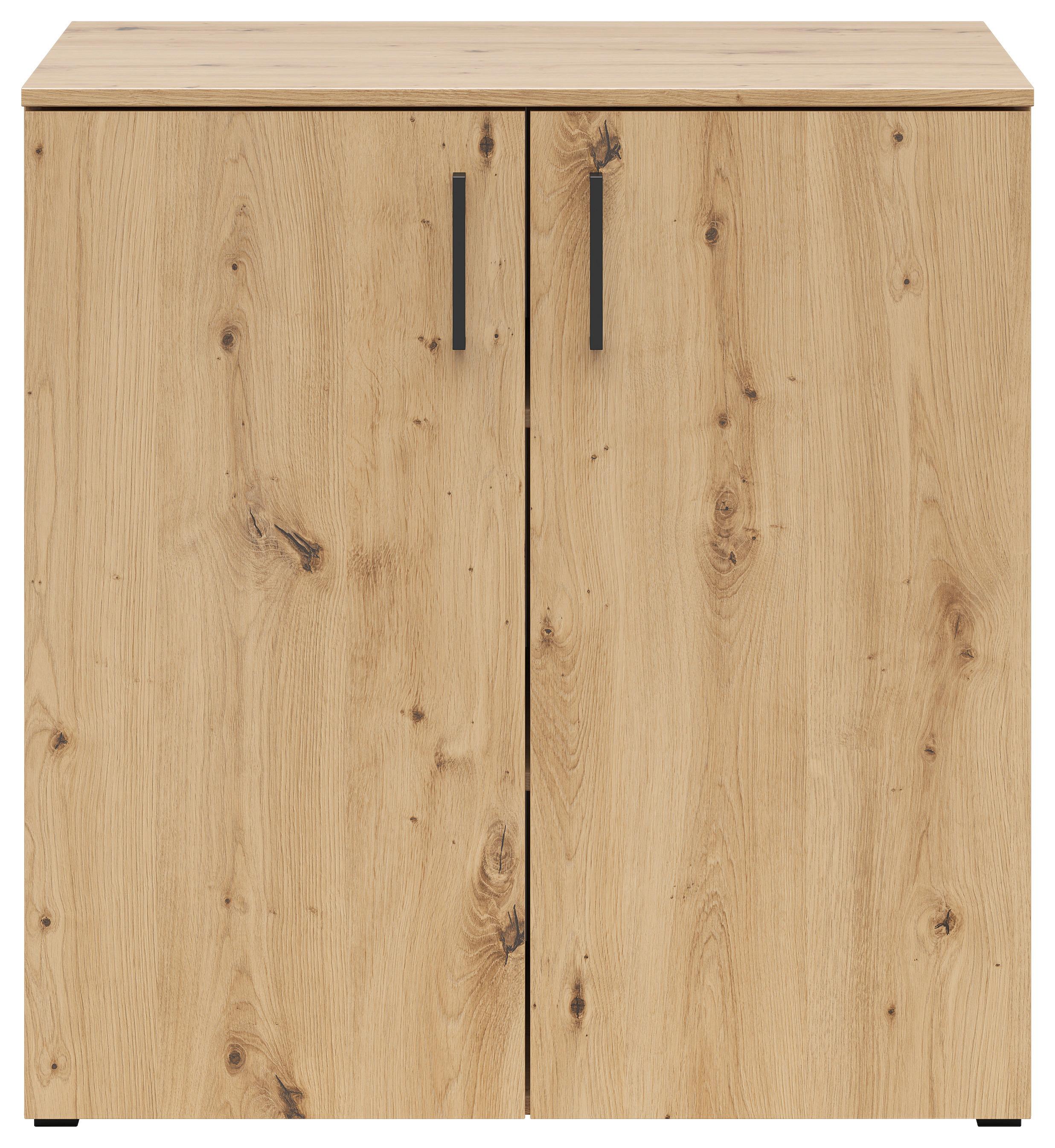 Kommode Multistauraum Eiche Artisan - Anthrazit/Schwarz, Modern, Holzwerkstoff/Kunststoff (80/83/52cm) - Premium Living
