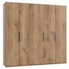 Drehtürenschrank Level 36A ca. 250x236x58 cm Eiche Dekor - Chromfarben/Eichefarben, MODERN, Holzwerkstoff (250/236/58cm) - MID.YOU