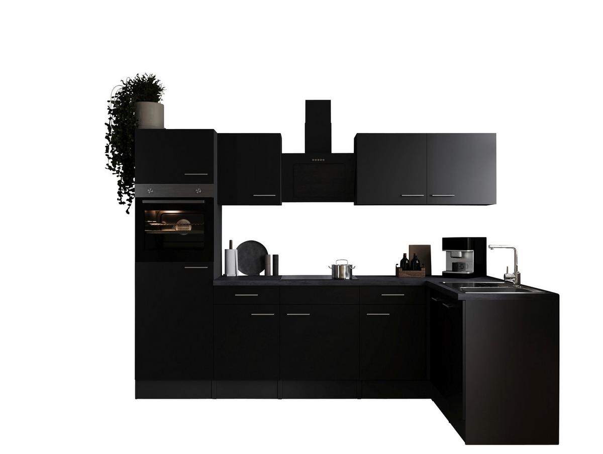 Kotna Kuhinja Z Aparati Oliver, 280x172cm - srebrne barve/črna, Design, kovina/leseni material (280/172cm) - Respekta