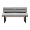 Sitzbank Canon in Hellgrau - Hellgrau/Schwarz, KONVENTIONELL, Holz/Textil (160/85/60cm) - Based