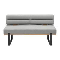 Sitzbank Canon in Hellgrau - Hellgrau/Schwarz, KONVENTIONELL, Holz/Textil (160/85/60cm) - Based