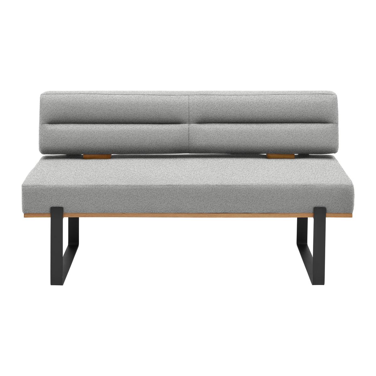 Sitzbank Canon in Hellgrau - Hellgrau/Schwarz, KONVENTIONELL, Holz/Textil (160/85/60cm) - Based