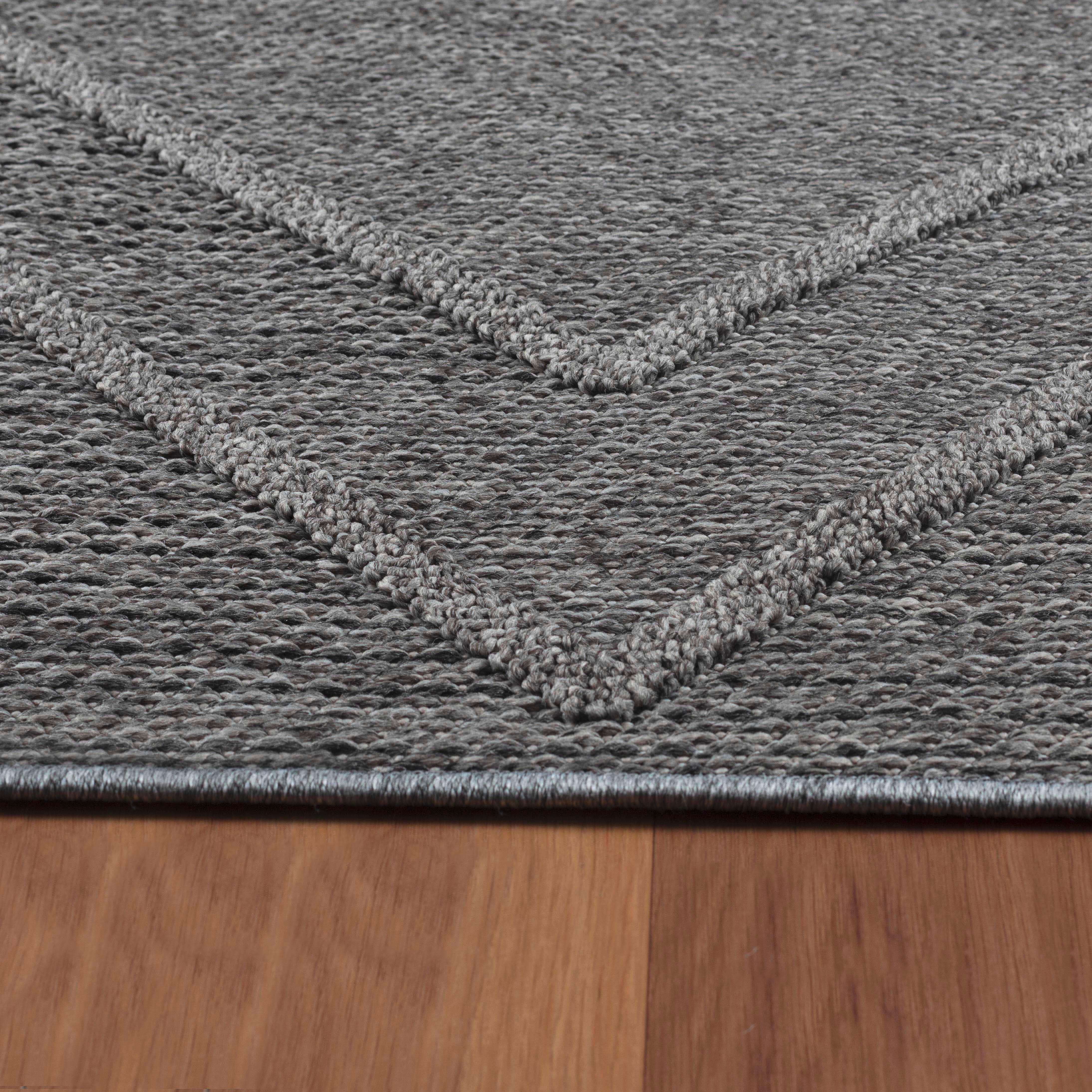 Outdoorteppich Patara Grau ca. 80x250cm - Grau, Design, Textil (80/250cm) - Novel