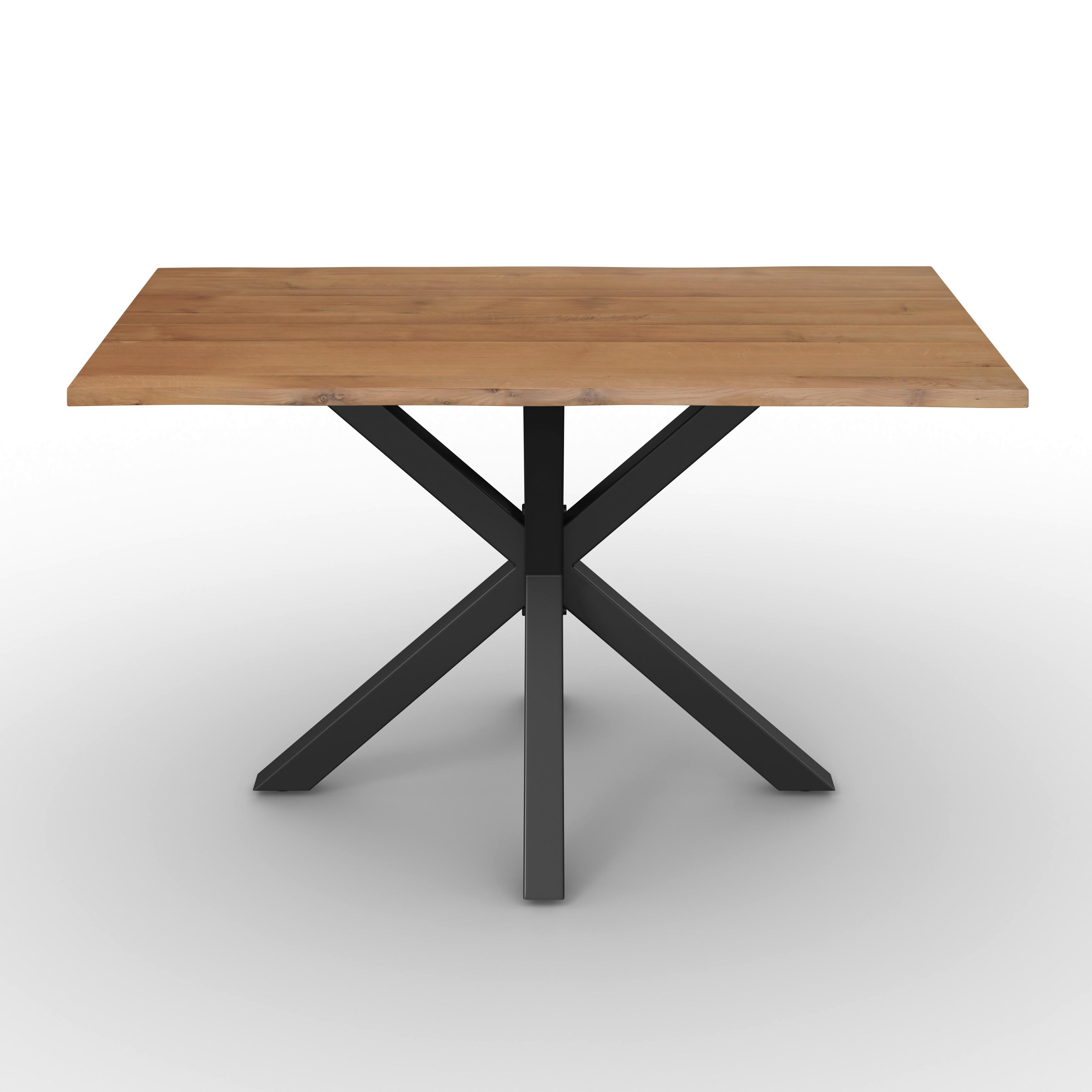MATBORD LESLEY - svart/ekfärgad, Modern, metall/trä (140/80/76cm) - Bessagi Home