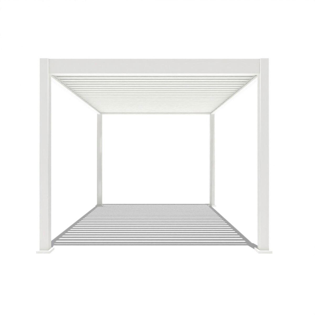 Pergola E-superior, Bela, Osvetlitev, 3x4m - bela/visoki sijaj, Basics, kovina (300/255/400cm) - Gardenson