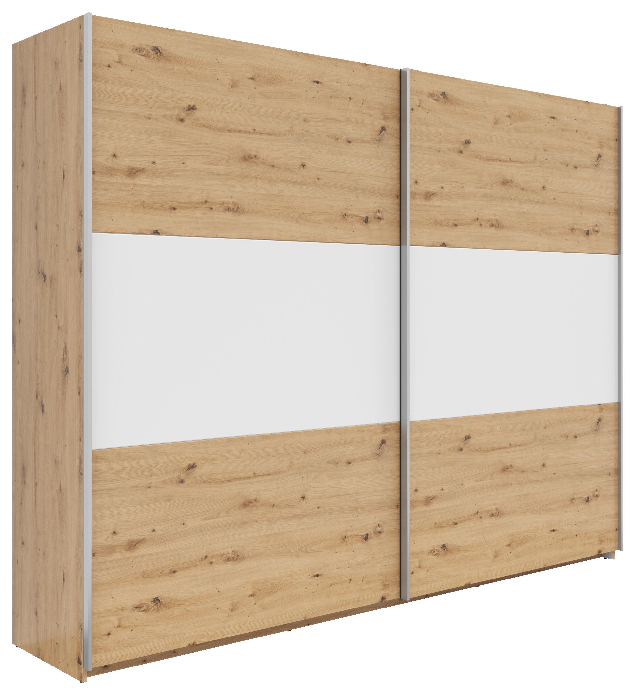 Ormar S Kliznim Vratima Saturn - bijela/srebrne boje, Konvencionalno, drvni materijal/metal (270/210/59cm) - Based