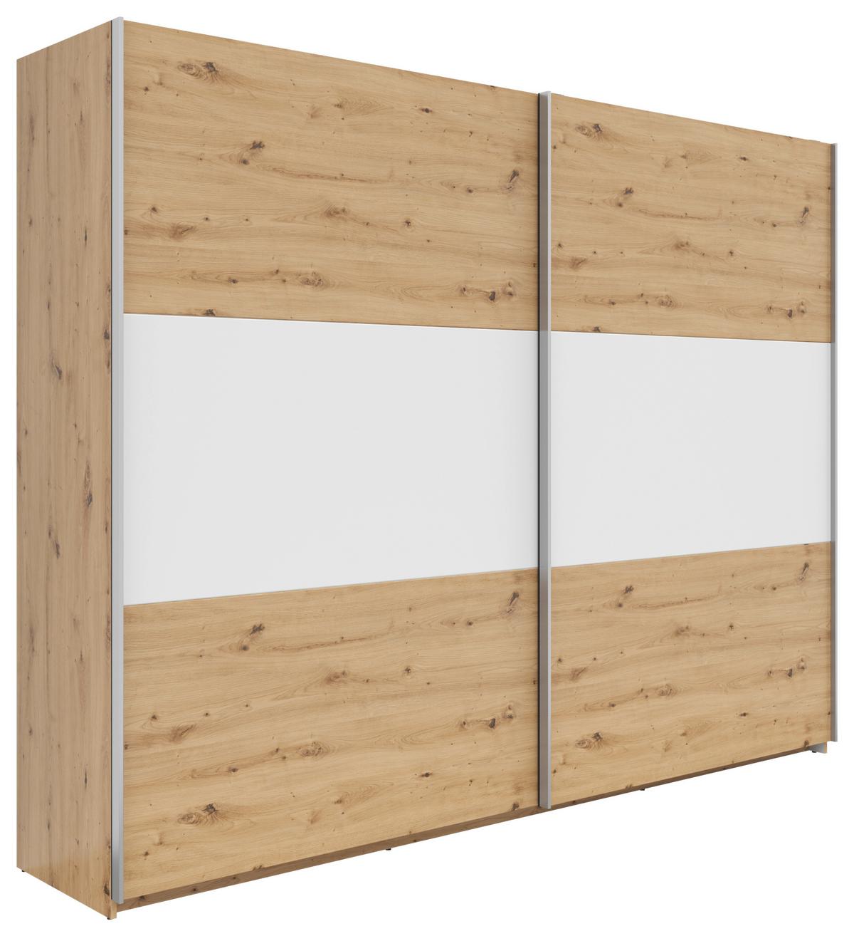 Ormar S Kliznim Vratima Saturn - bijela/srebrne boje, Konvencionalno, drvni materijal/metal (270/210/59cm) - Based