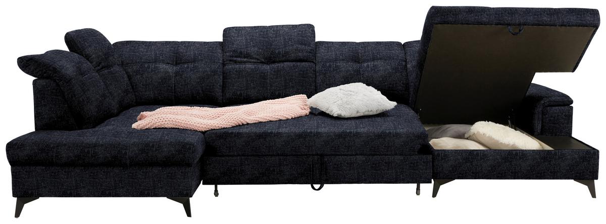 Wohnlandschaft Sierra Anthrazit - Anthrazit, Modern, Textil/Metall (181-230/90-106/364cm) - Mömax