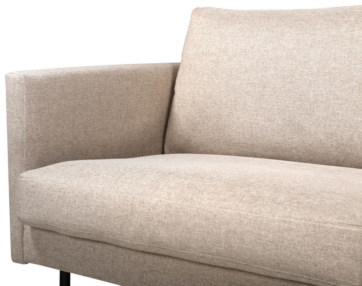 2-SITZER-SOFA ZOOM - Hellbraun/Beige, Design, Textil/Metall (180/78/80cm) - Livetastic