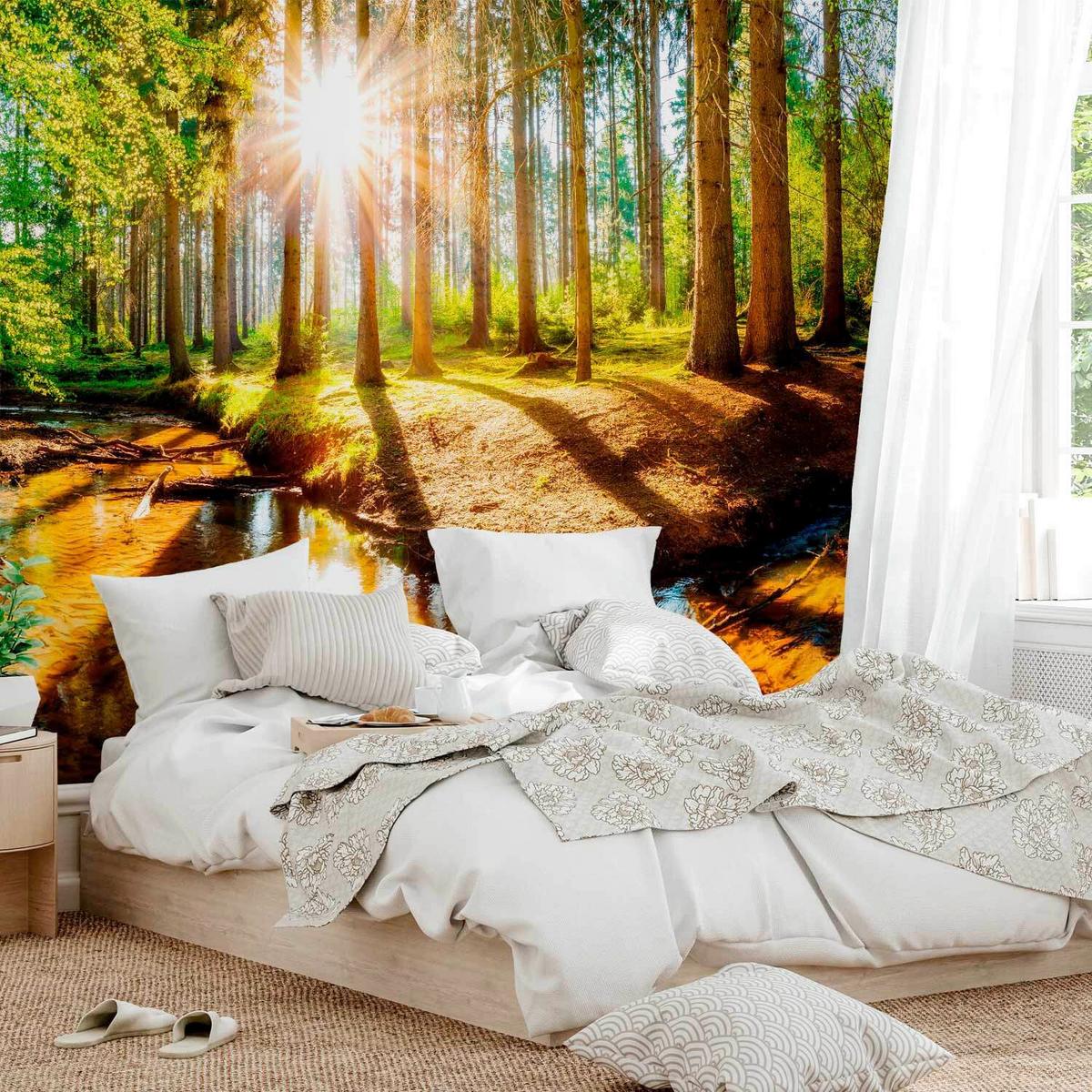 Fototapete Braun/Grün ca. 200x140cm - Braun/Grün, LIFESTYLE, Textil (200/140cm) - artgeist