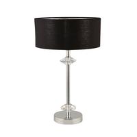 Asztali Lámpa Eu7651cc - krómszínű/fekete, Design, műanyag/bőr (46/28cm)
