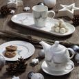 Tea-for-one-set Sparkle Weiß/silber - Silberfarben/Weiß, Keramik - Mömax modern living