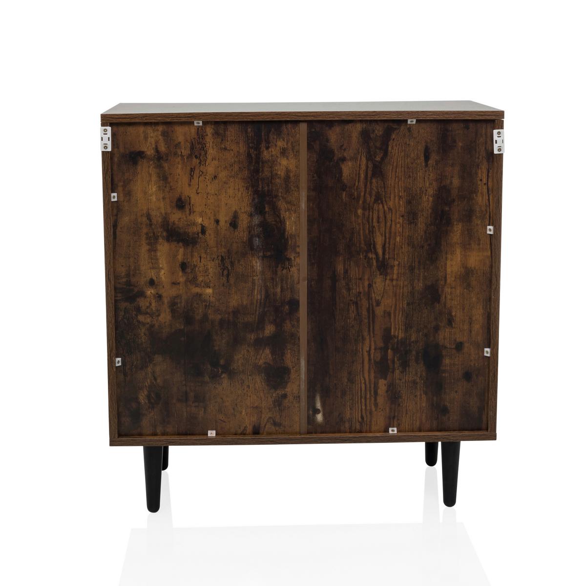 Komoda Lykkja, Rjava, Črna - črna/barve hrasta, Moderno, leseni material/les (72/77/39,5cm) - MID.YOU