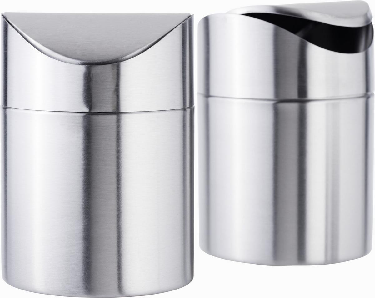 Abfalleimer EDELSTAHL - Silberfarben, LIFESTYLE, Metall (12/16.5cm) - Premium Living