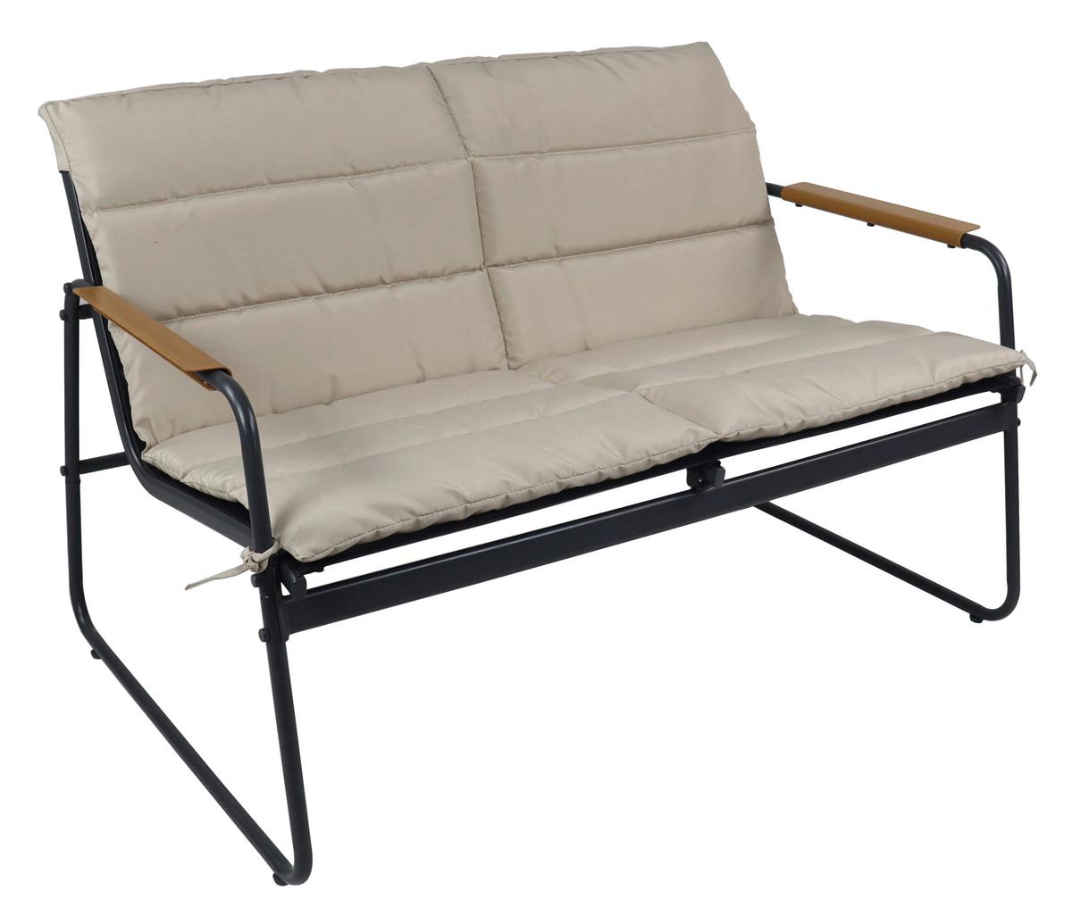 LOUNGEGARNITUR LEXILA 920577 4-TLG - Creme/Schwarz, Modern, Glas/Kunststoff - MID.YOU