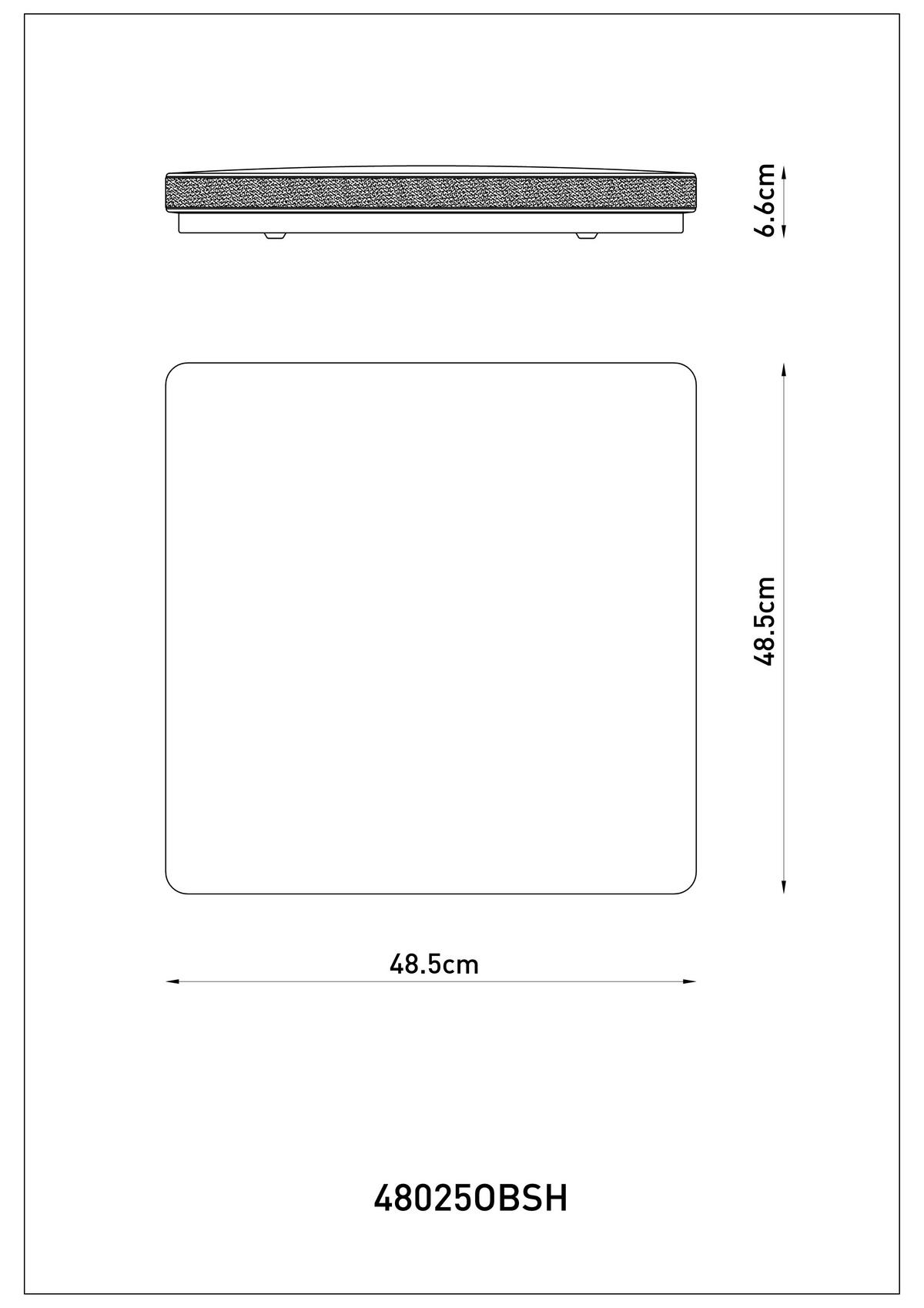 LED-DECKENLEUCHTE 48025OBSH ULLY - Weiss/Schwarz, Konventionell, Kunststoff/Metall (48,5/48,5/6,6cm) - Globo