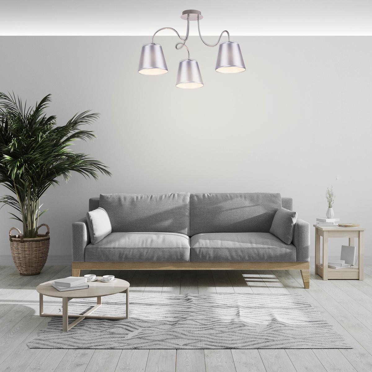 Stropna Svjetiljka Luk - boje kroma, Konvencionalno, metal/plastika (60/60/36cm)