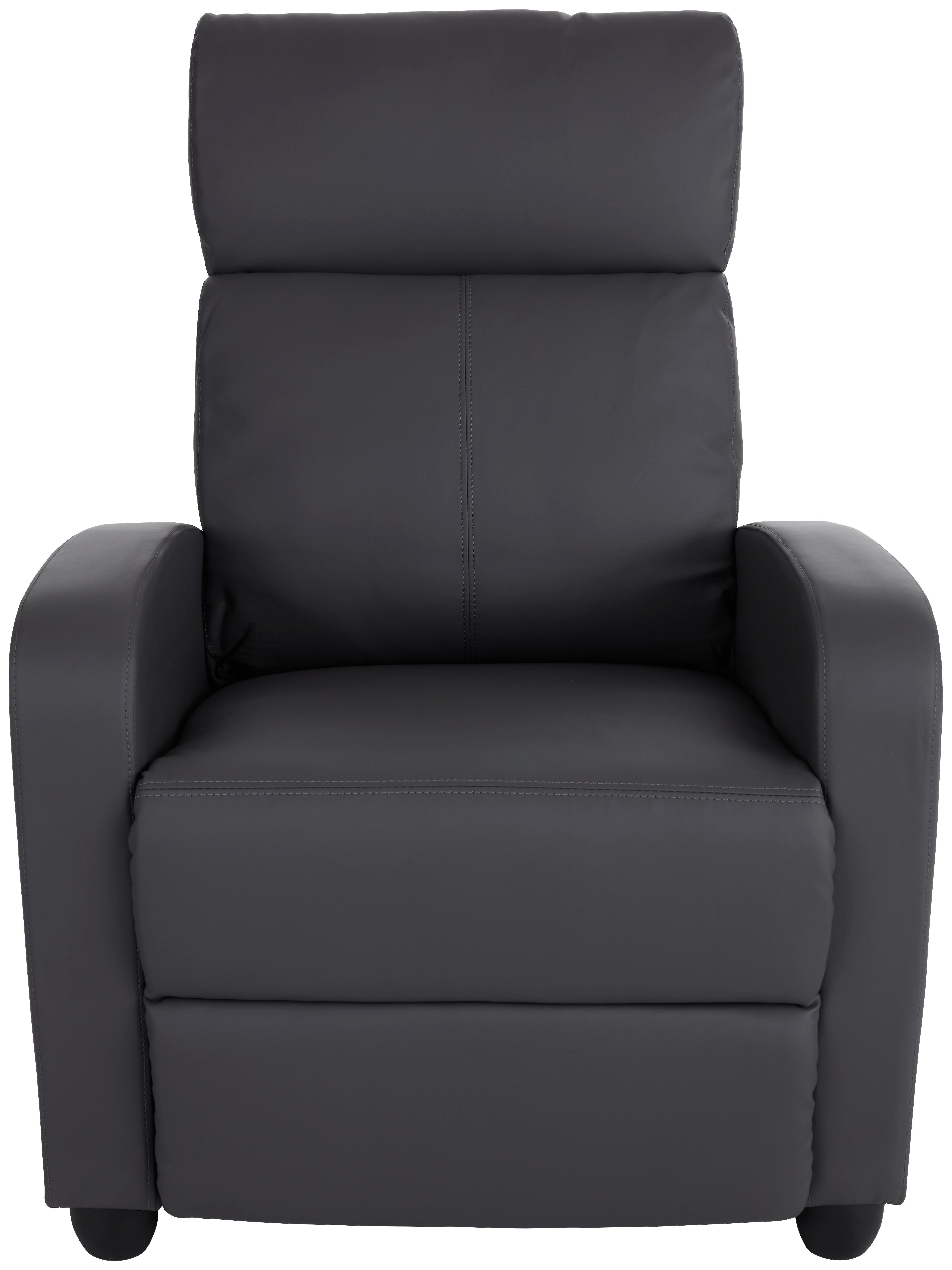 Tv Fotelj Parka, Siva, Videz Usnja, Relax Funkcija - siva/črna, Moderno, tekstil (69/75-100,5/87-157cm)