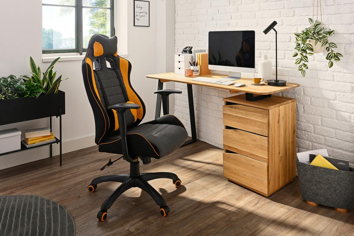 BIURKO LYNX -LINEA NATURA- - dąb dziki/czarny, Natur, metal/drewno (140/65/75cm) - Linea Natura