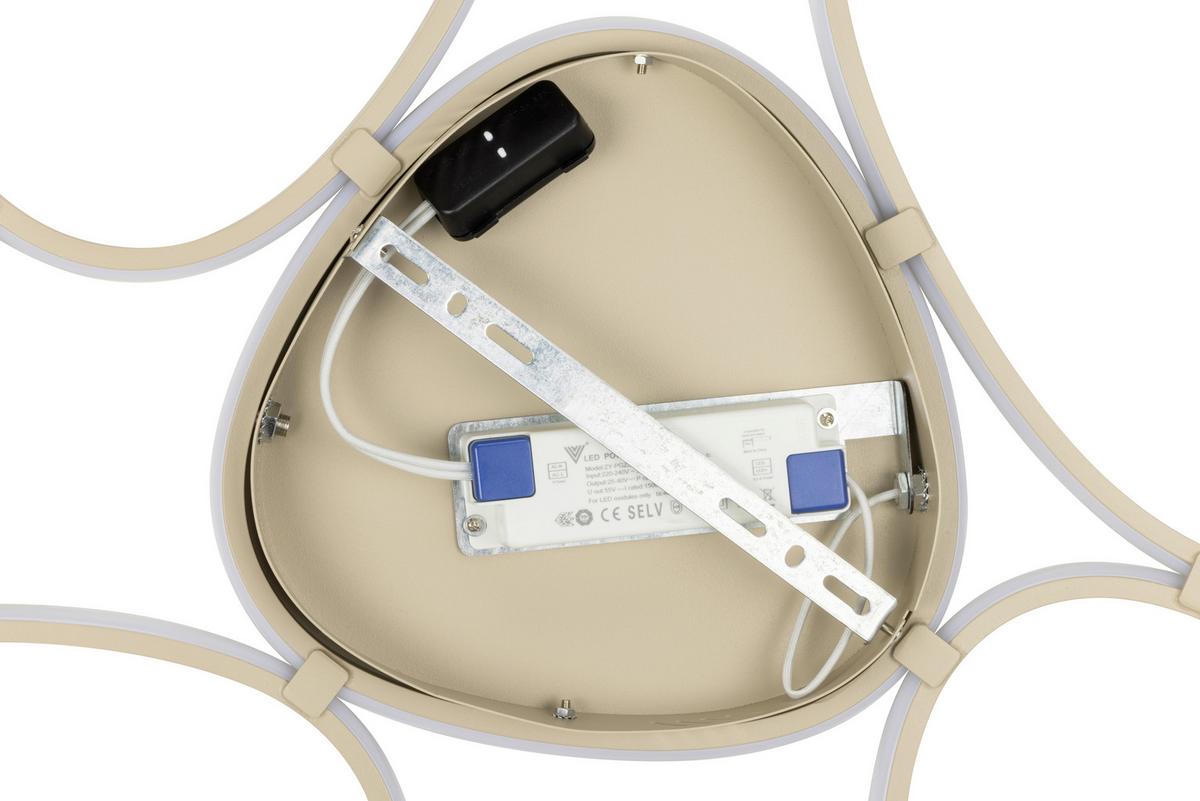 LAMPA SUFITOWA LED ACRUX *SBN* - kolor piaskowy, Design, tworzywo sztuczne/metal (89,5/79/4cm) - Novel