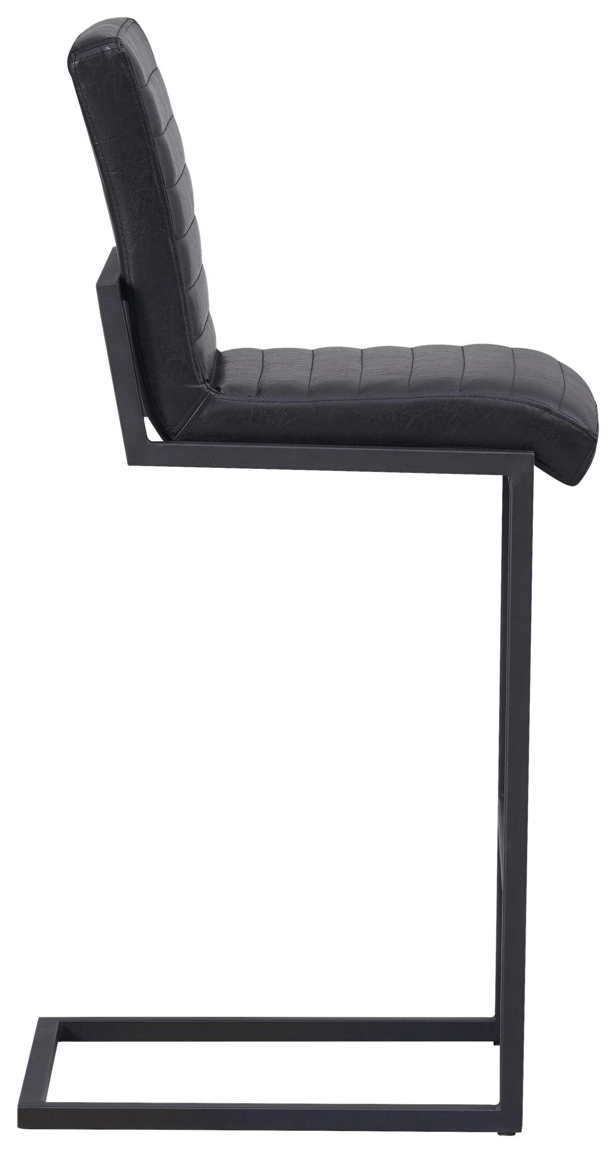 BARHOCKER-SET KUBIS - Schwarz, KONVENTIONELL, Textil/Metall (50/112/60cm) - MID.YOU
