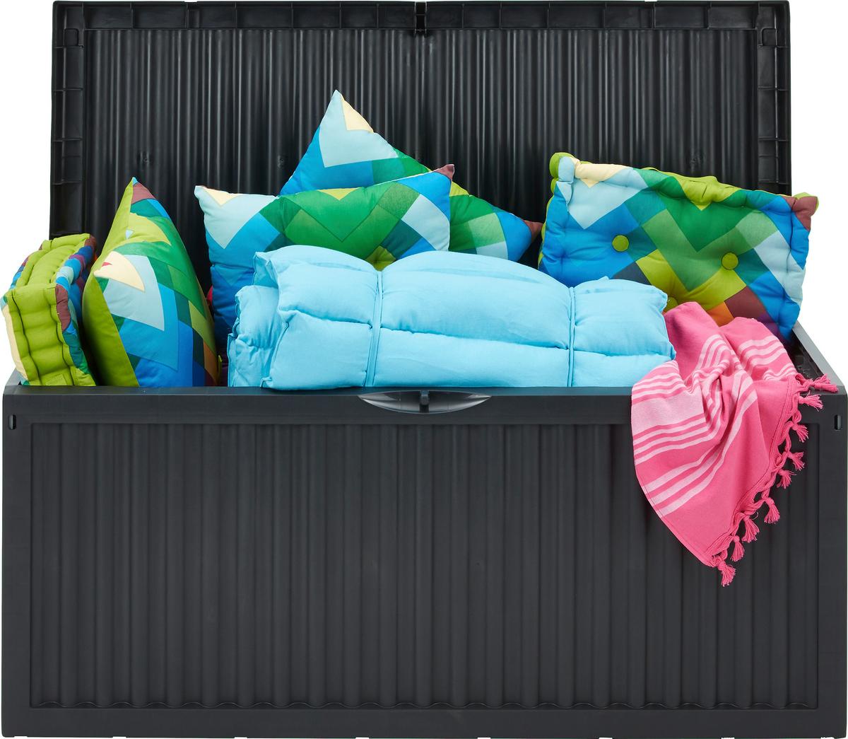 Párnatartó Láda Wave - antracit, műanyag (120/52/54cm) - Mömax