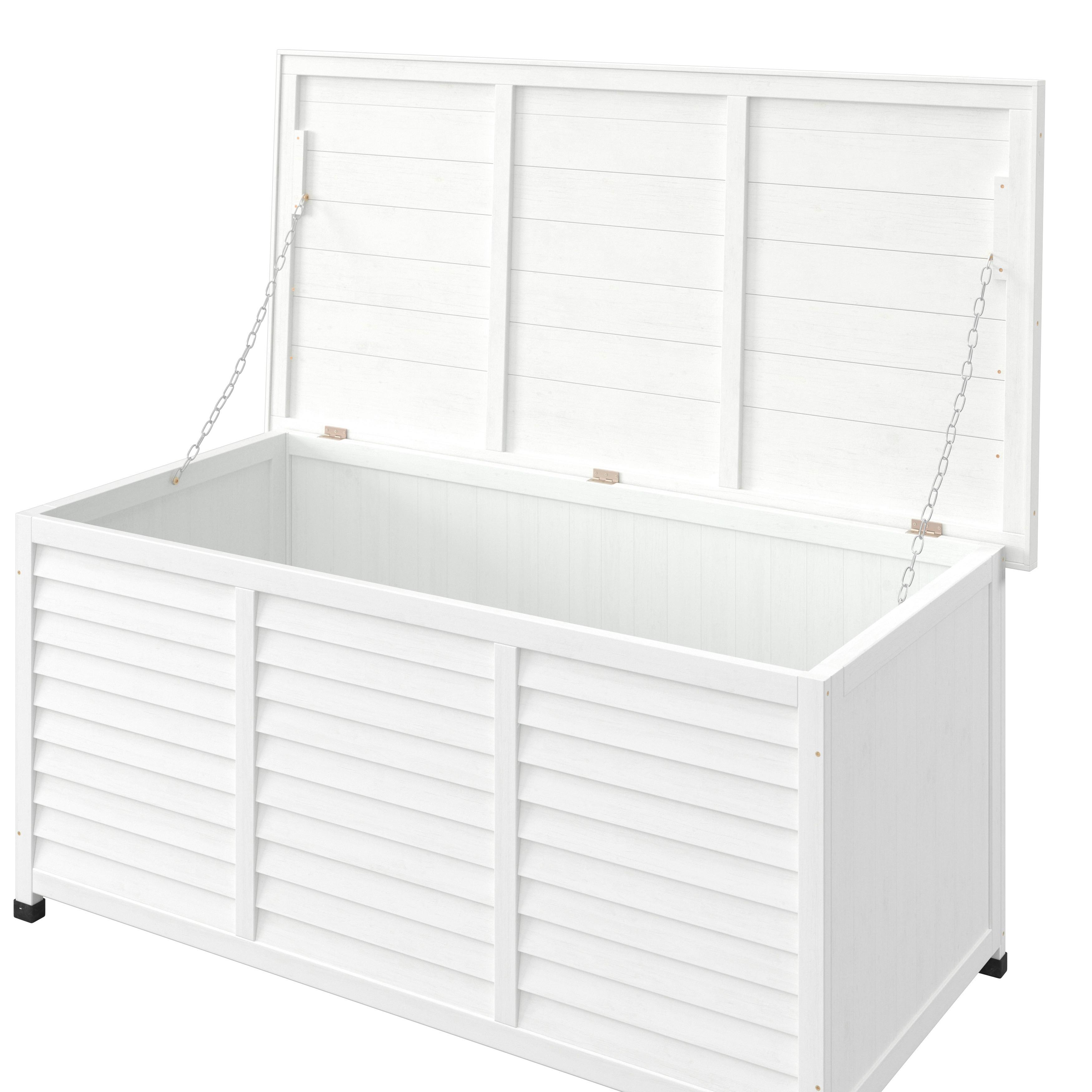 KUDDBOX BIONA - vit, Modern, metall/trä (132/60/66cm) - Bessagi Garden