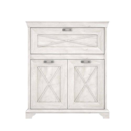 Visoka Komoda Kashmir - bela/srebrna, Konvencionalno, metal/pločasti materijal (123/143,3/48,2cm) - Premium Living