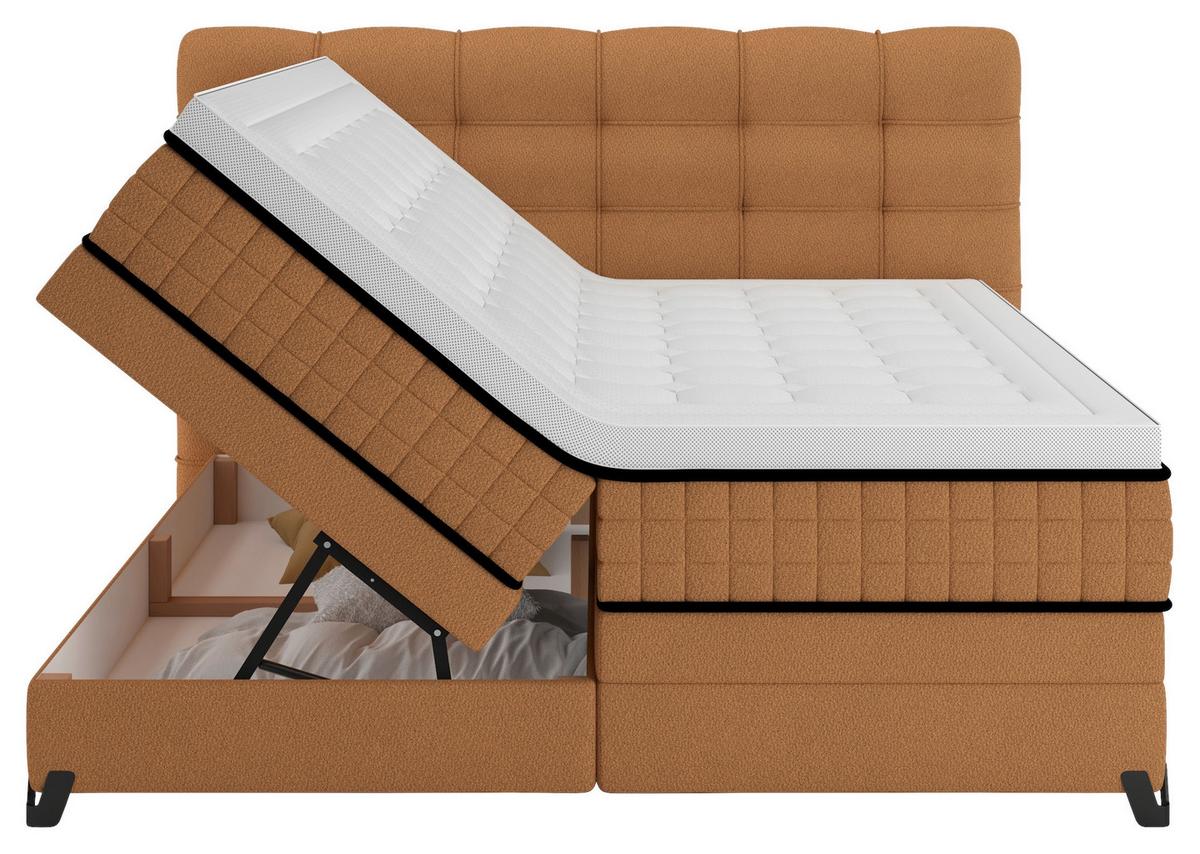 Boxspringbett Carmen C Rostfarben ca. 180x200cm - Rostfarben, Konventionell, Holz/Holzwerkstoff (180/200cm) - Premium Living