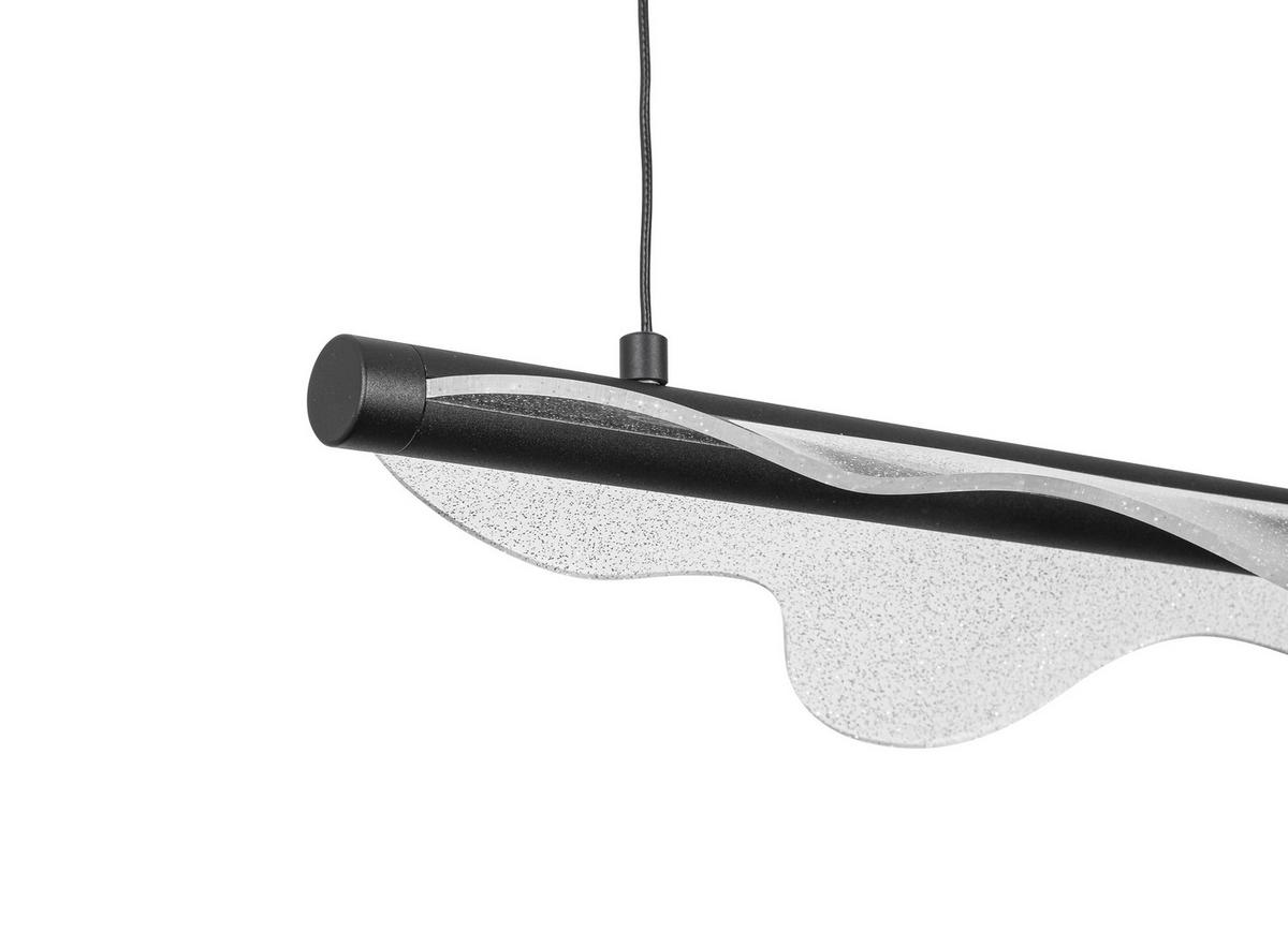 LED-Hängeleuchte Neu Schwarz max. 24 Watt - Transparent/Schwarz, MODERN, Kunststoff/Metall (60/28/120cm) - Modern Living