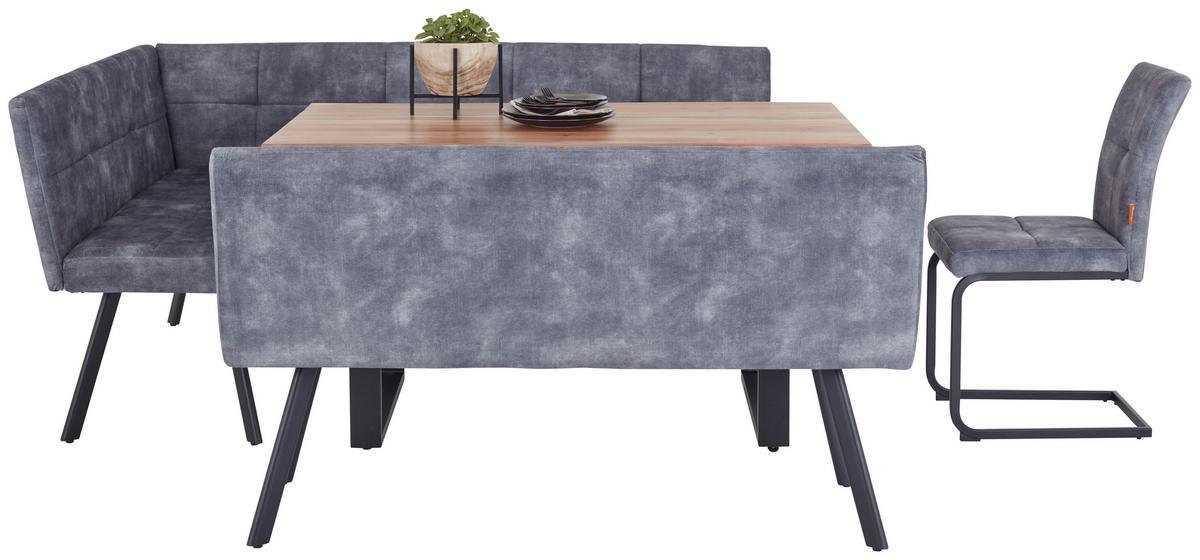 Kotna Klop Milos, Siva - siva/črna, Moderno, kovina/tekstil (150/190cm)