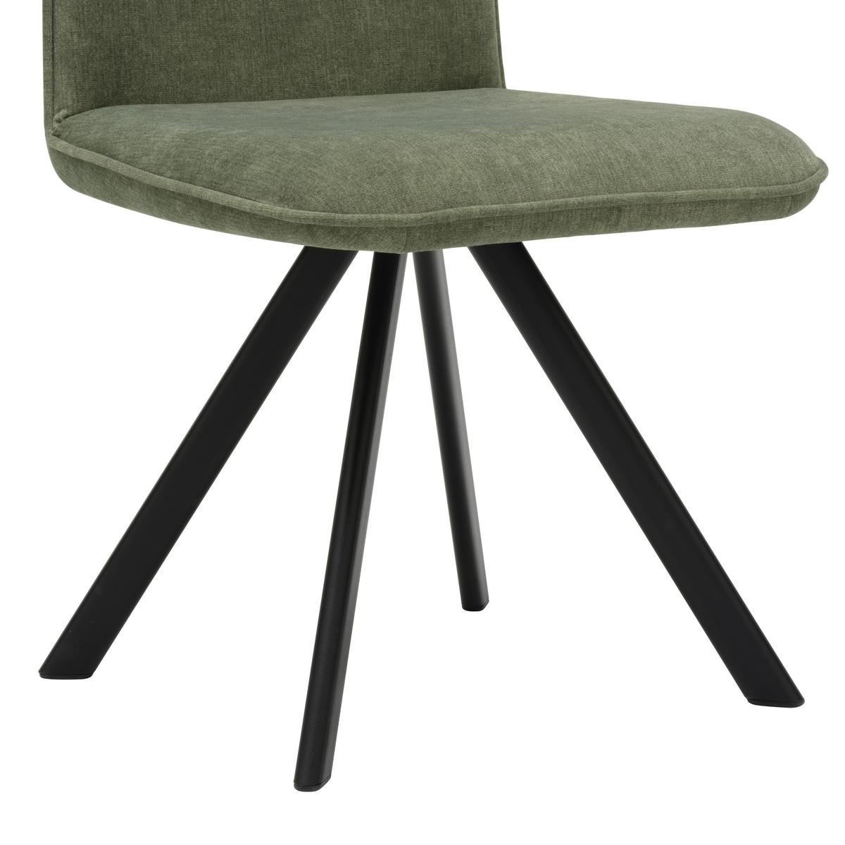 Stuhl Mendosa 100 in Grün - Schwarz/Grün, Basics, Textil/Metall (47/92/60cm) - Premium Living