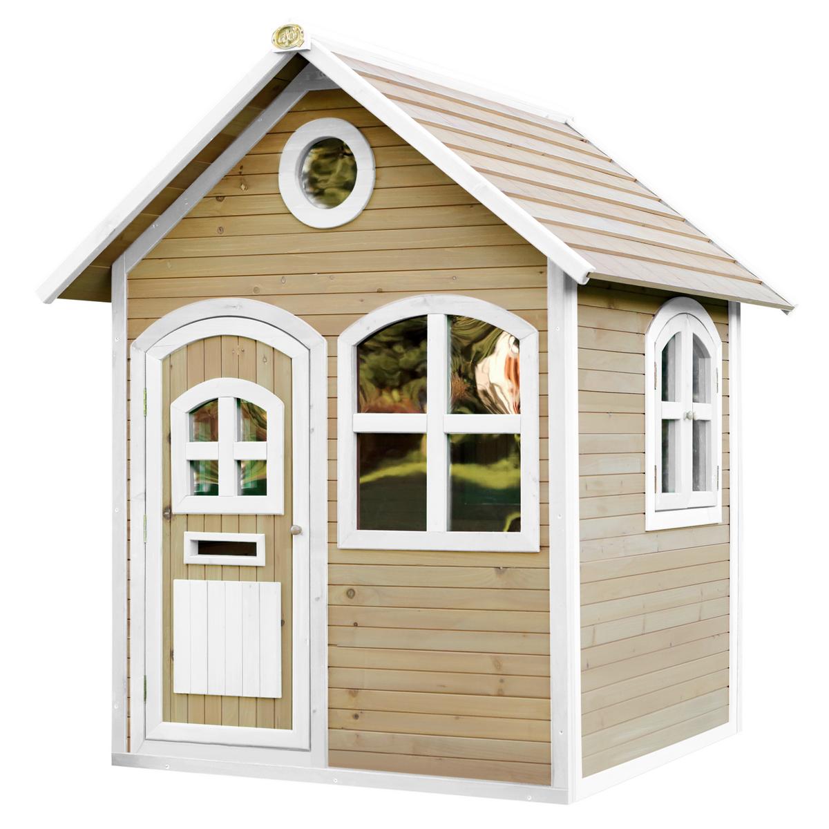 Spielhaus Julia aus Zedernholz - Braun/Weiß, Basics (137/175/151cm) - Ambia Garden