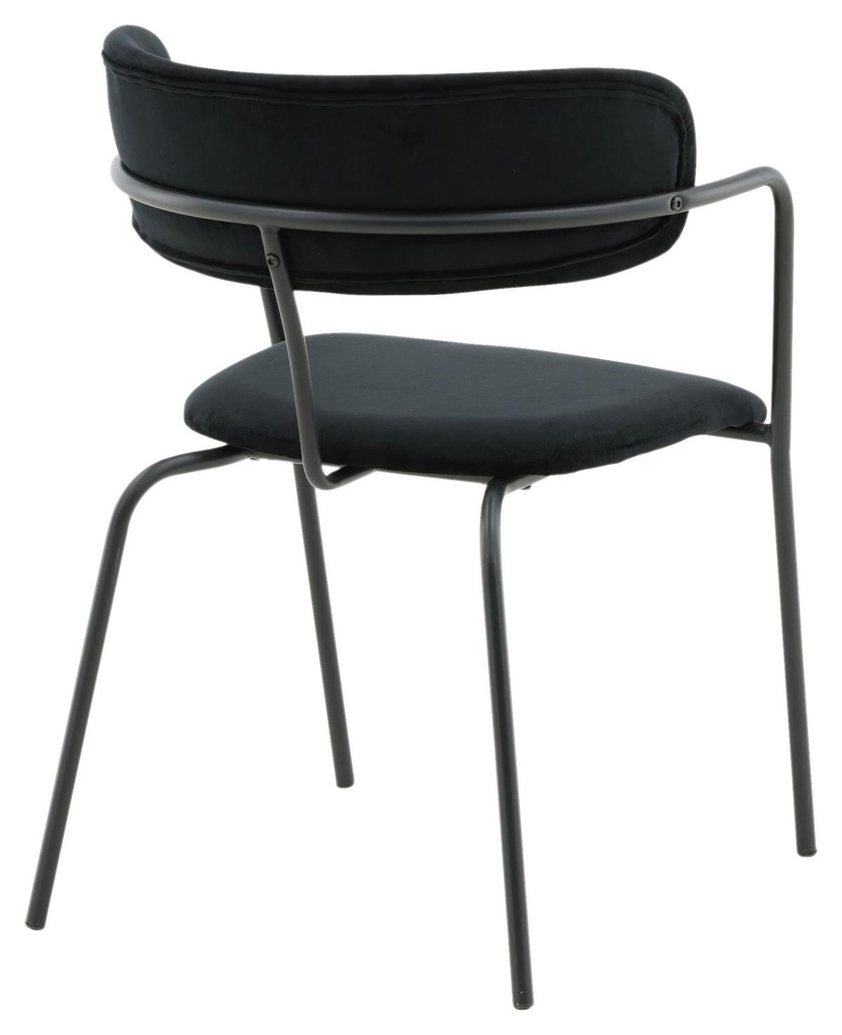Stuhl-Set Arrow 2er-Set ca. 58x79 cm Samt Schwarz - Schwarz, Design, Textil/Metall (58/79/61cm) - Livetastic