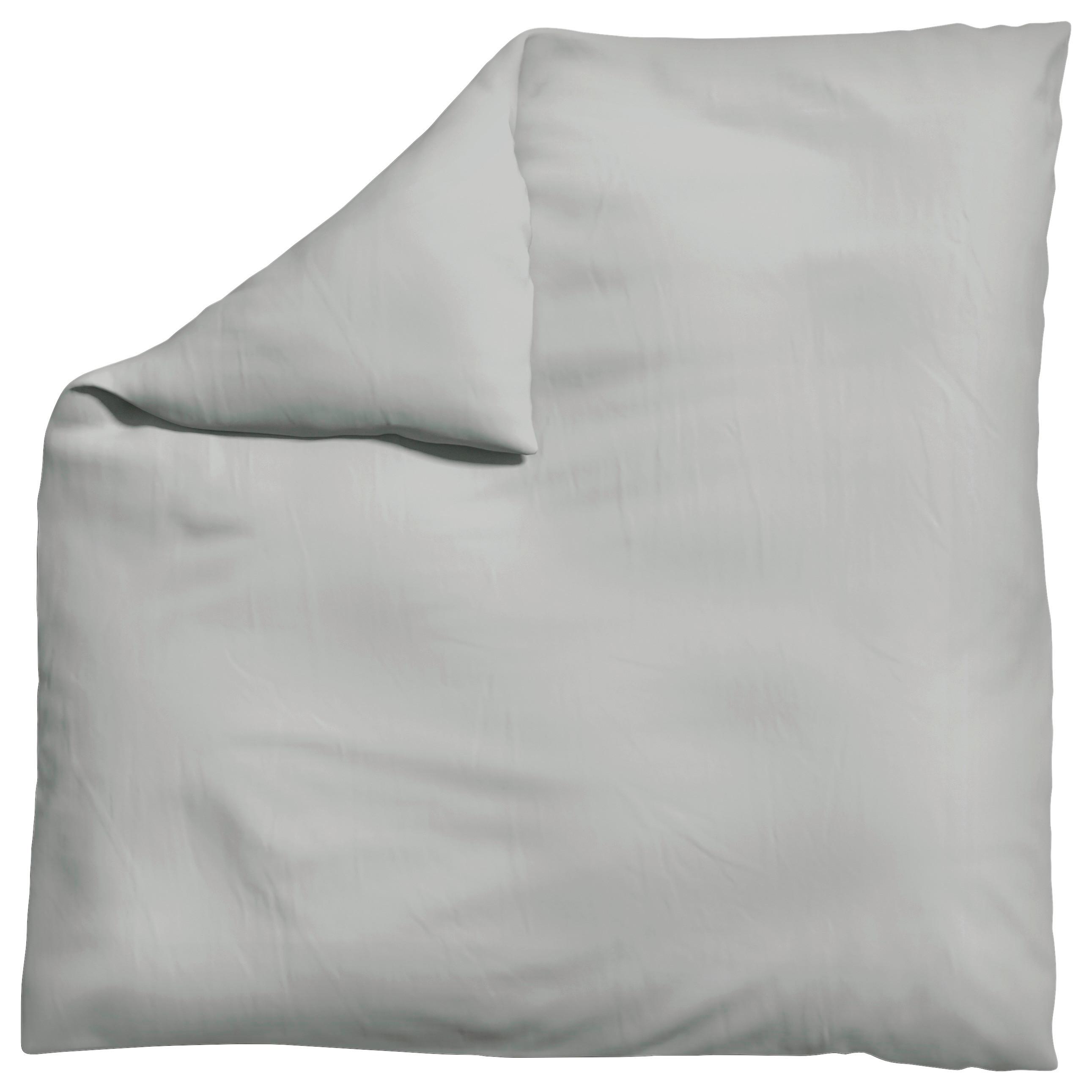 Bettdeckenbezug Woven Satin Hellgrau ca. 200x200cm - Hellgrau, Basics, Textil (200/200cm) - Schlafgut