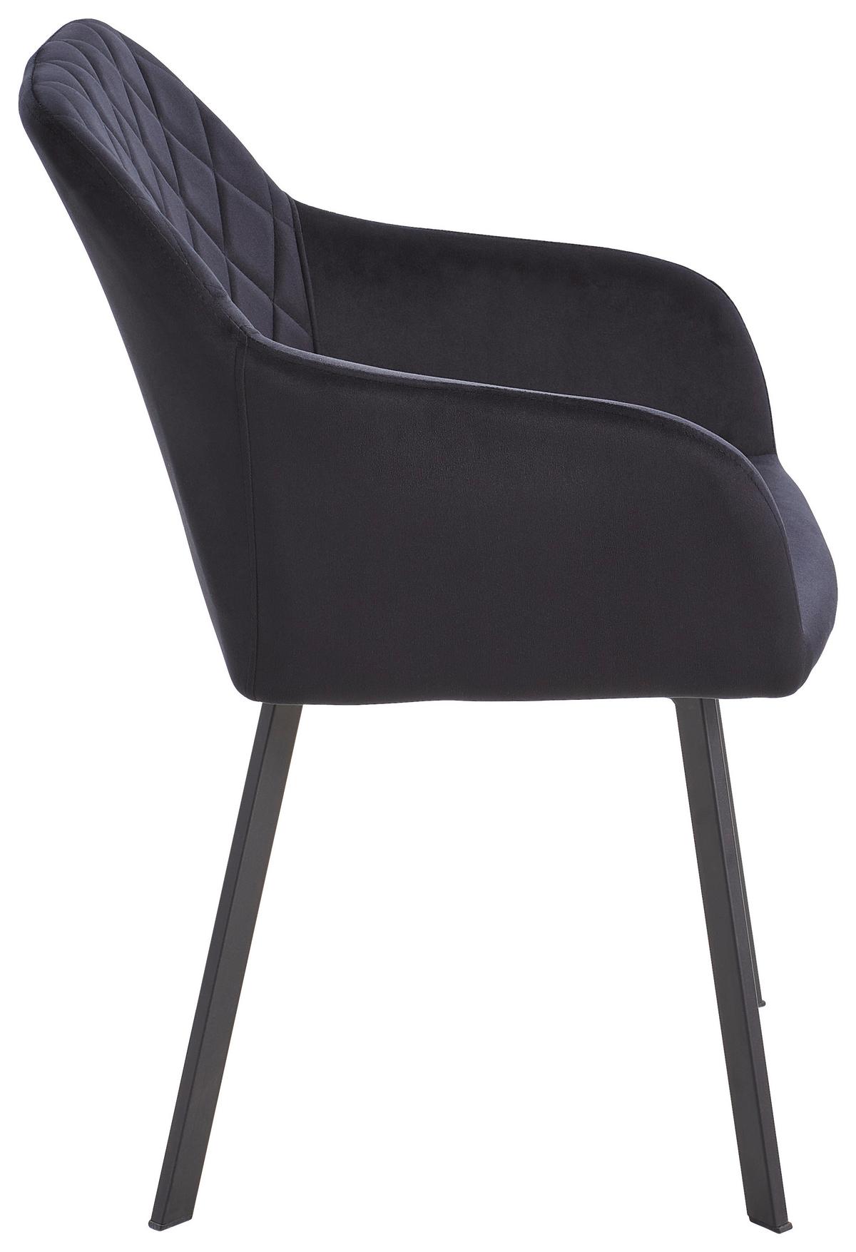 KRZESŁO Z PODŁOKIETNIKAMI LUCY - czarny, Modern, metal/drewno (54/87/64cm) - Livetastic