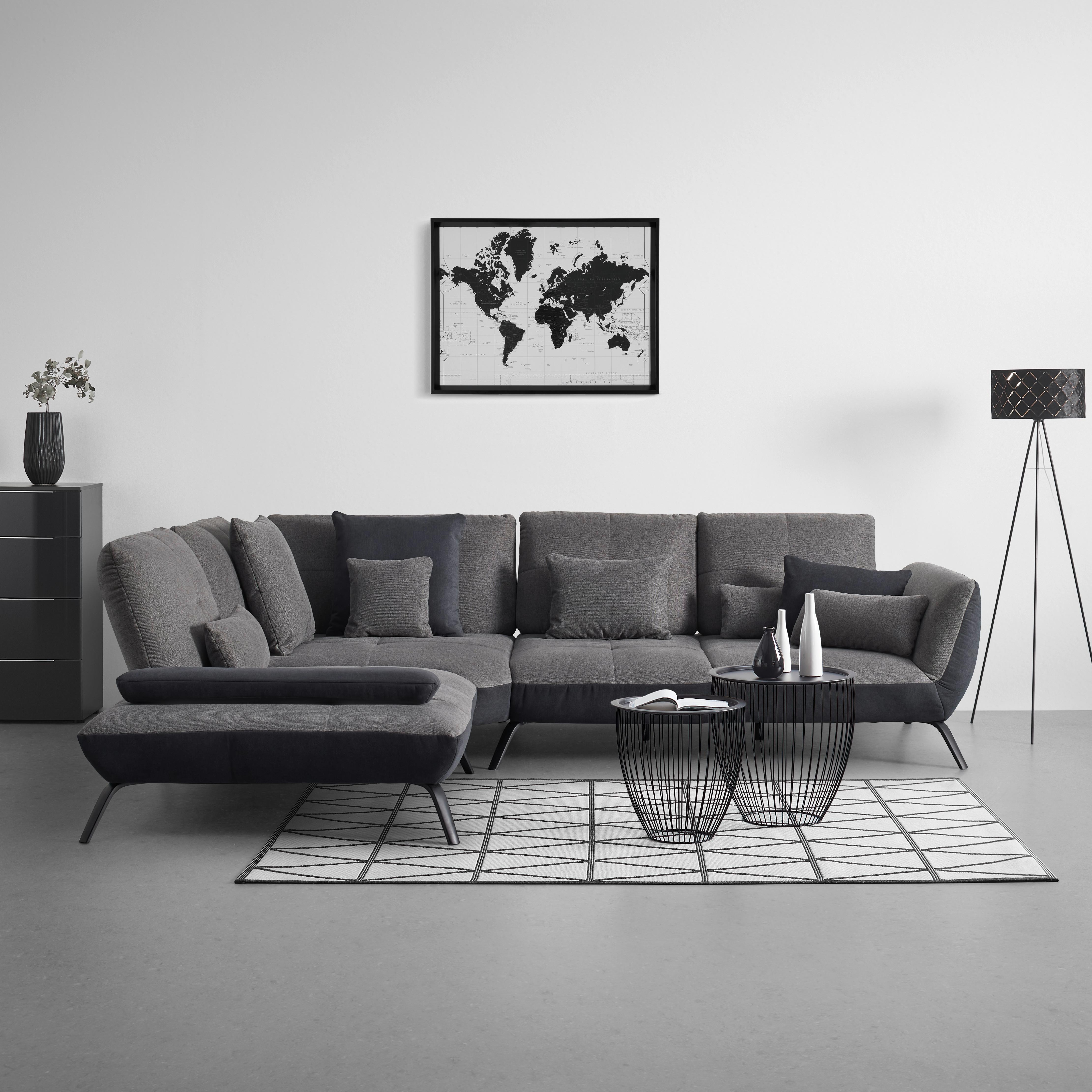 Wohnlandschaft Trendy in Anthrazit - Dunkelgrau/Anthrazit, MODERN, Holzwerkstoff/Textil (250/93/310cm) - Premium Living