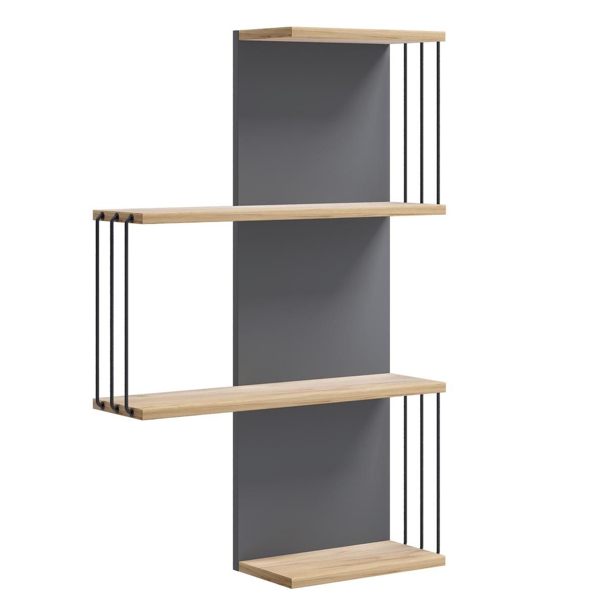 Wandboard Dolira - Eichefarben/Anthrazit, Design, Holzwerkstoff (68/98/19cm) - Livetastic