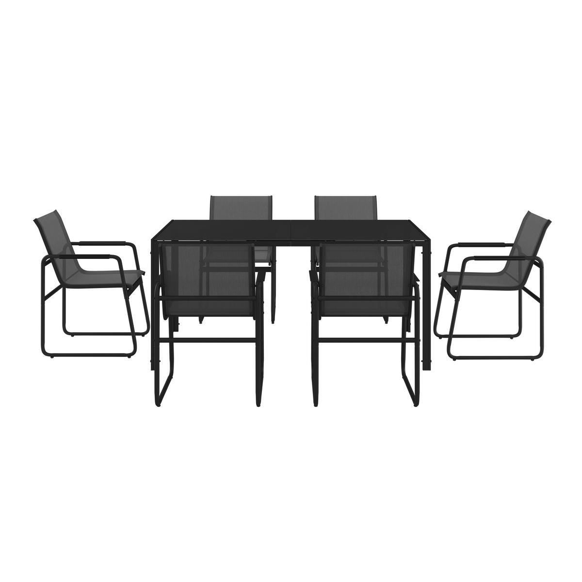 Set grădină Tanja - gri închis/gri, Basics, sticlă/metal - Mömax