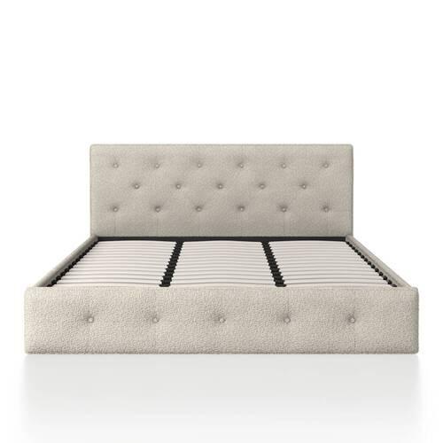 STOPPAD SÄNG JULIE - beige/svart, Modern, metall/trämaterial (180/200cm) - Bessagi Home