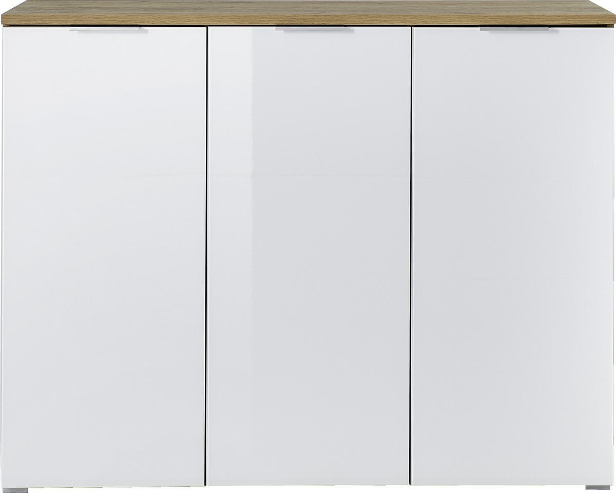 SZAFKA NA BUTY GW-TELDE - kolor dębowy/biały, Konventionell, materiał drewnopochodny/tworzywo sztuczne (134/105/40cm) - Xora