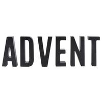 Dekor Betű Advent - fekete, faalapú anyag (4,4-6,4/13/2,5cm) - Modern Living