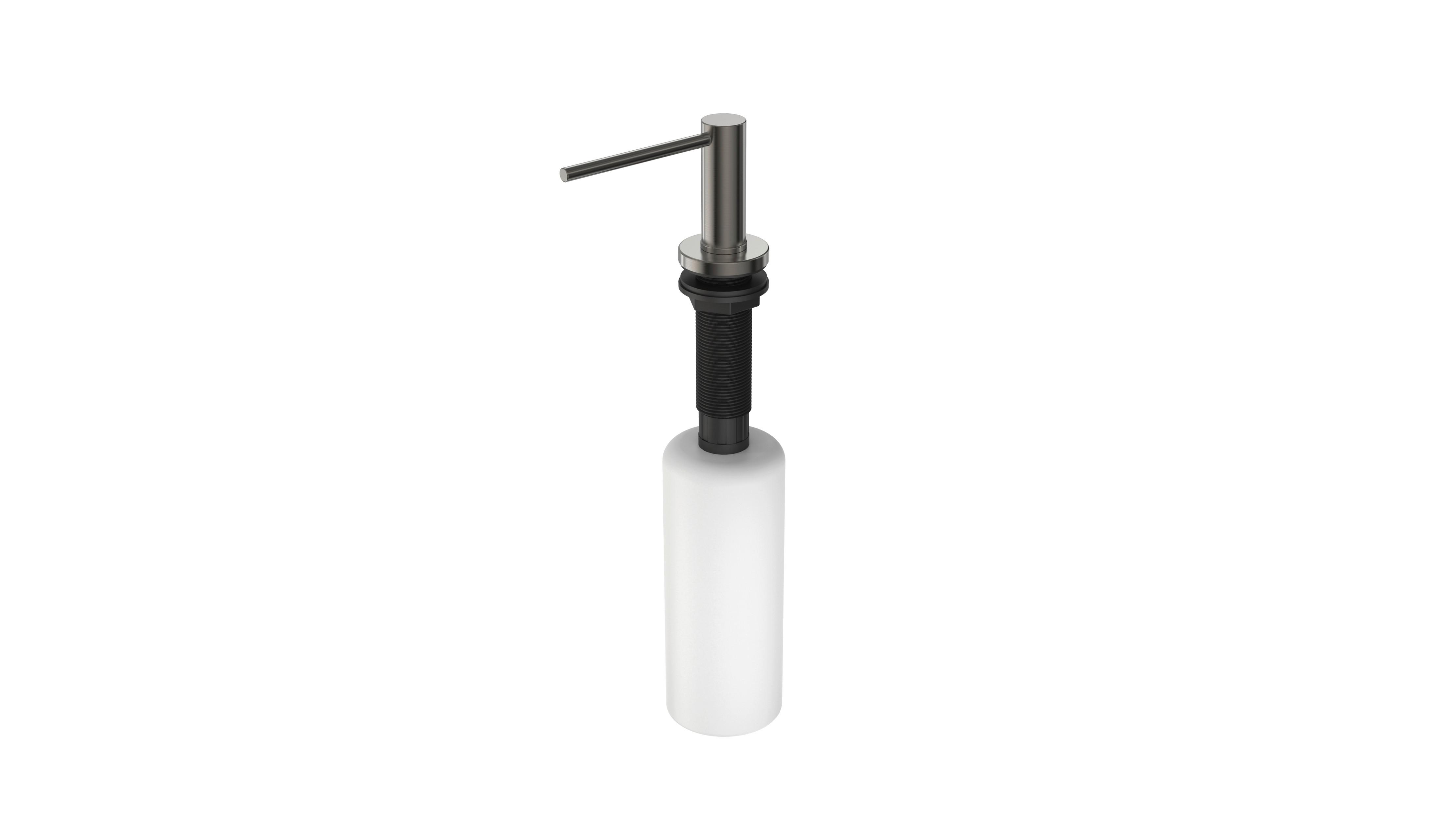 Seifenspender Aria Weiß/Graphitfarben - Graphitfarben/Weiß, Basics, Kunststoff/Metall (6,4cm) - Schütte