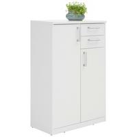 KOMODA EASY - kolor srebrny/biały, Basics, materiał drewnopochodny/tworzywo sztuczne (72/110/36cm) - Xora
