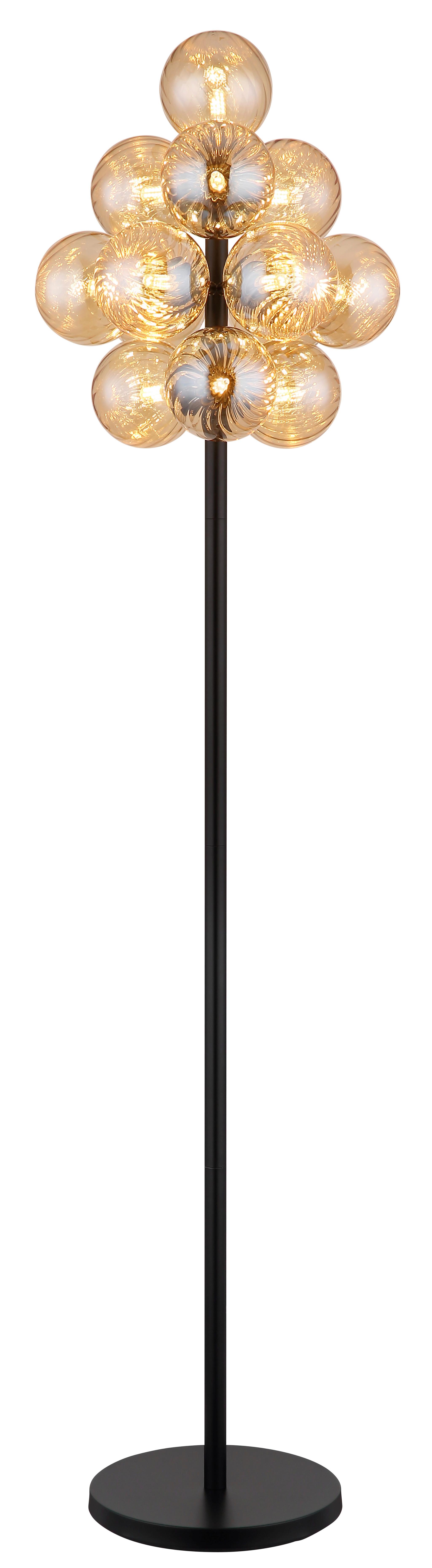 STEHLEUCHTE 56146S - Schwarz/Orange, Design, Glas/Kunststoff (39,5/160cm) - Globo